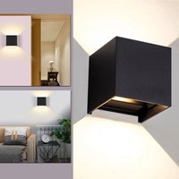 Vingo - led Wandleuchte Wandleuchten IP65 Wohnzimmer Flurlampe Treppen Wandlampe Außen Deko 12W Schwarz Warmweiß von VINGO