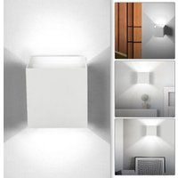 Led Wandleuchte Wandleuchten IP65 Wohnzimmer Flurlampe Treppen Wandlampe Außen Deko 12W Weiß Kaltweiß - Weiß - Vingo von VINGO