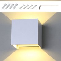 VINGO LED Wandleuchte Wandleuchten IP65 Wohnzimmer Flurlampe Treppen Wandlampe Außen Deko 7W Weiß Warmweiß - Weiß von VINGO