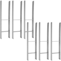 VINGO Pfostenanker Zaunanker Stützenfuss H-Anker Stütze Pfostenträger 101mm 6 Stück von VINGO