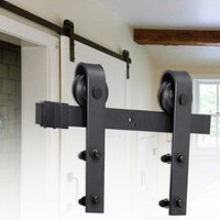 Vingo - swanew Schiebetürbeschlag Zimmertür Türbeschlag Big Wheel Scheunentor Belastung 150kg Laufschienen Schiebetürsystem Set 200 cm von VINGO