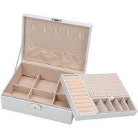 Schmuckkästchen Damen ,Schmuckaufbewahrung PU-Leder Schmuckbox Velvet Jewelry Box PU-Leder Schmuckschatulle mit Schlüssel für Frauen Ringe Ohrringe von VINGO