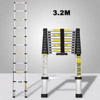 VINGO Teleskopleiter Alu 3.2m Stehleiter Mehrzweckleiter Alu Anlegeleiter Multifunktionsleiter Ausziehleiter von VINGO