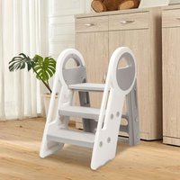 VINGO Tritthocker Kinder 3-Stufen Lernturm Hocker Kinder HDPE Kinder-Trittschemel Doppeltritthocker Bad Toiletten Schlafzimmer Tragfähigkeit von 75 von VINGO