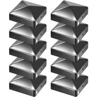 Vingo - 10x Pfostenkappe Pyramiden Abdeckkappe Kappen Zaunkappe Robuste Schwarz 91mm von VINGO