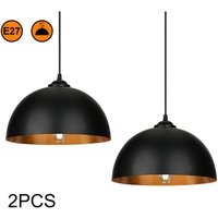 Vingo - swanew 2x Pendelleuchte Lampenschirm Retro Hängelampe E27 Fassung Decke Pendellampe von VINGO