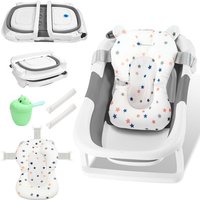 Vingo - Baby Badewanne Kissen Pad Duschmatte Faltbare Duschunterlage Badkissen Badesitz, Grau - Grau von VINGO