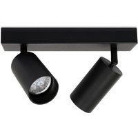 Deckenstrahler led Einbaustrahler GU10 4w Spots drehbar schwenkbar schwarz-matt led wechselbar, Warmweiß Doppelkopfstrahler - Schwarz - Vingo von VINGO