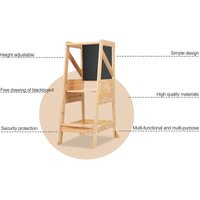 Vingo - Lernturm für Kinder Learning Tower Lernstuhl Hochstuhl Tritthocke Natural 100 kg - Weiß von VINGO