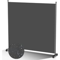 Paravent mit Rollen Faltbarer Raumteiler Outdoor Trennwand Garten Sichtschutz Raumtrenner 1 teilig Anthrazit 187x181 cm - Vingo von VINGO