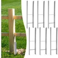 Pfostenanker Pfostenträger H-Pfostenanker Vierkantholzpfosten fuer Pfosten Pfahlbauten Wildtürme Zäune Pergola 6 Stück 111MM - Vingo von VINGO