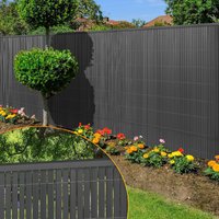 Vingo - swanew Sichtschutzmatte pvc Sichtschutz Garten Sichtschutzzaun Balkon Zaun Windschutz Balkonverkleidung Anthrazit 140x400cm Vingo - swanew Sichtschutzmatte pvc Sichtschutz Garten Sichtschutzzaun Balkon Zaun Windschutz Balkonverkleidung Anthrazit 140x400cm von VINGO