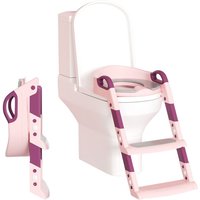 Vingo - swanew Toilettentrainer mit Leiter Treppe mit Treppe Kindersitz Toilettensitz Töpfchen Rosa von VINGO