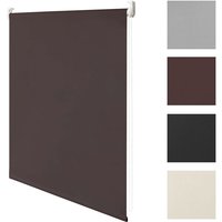 Verdunkelungsrollo Klemmfix ohne Bohren 100% Polyester 40cm x 160cm Braun Verdunklungsrollo Fensterrollo Rollo Seitenzugrollo Klemmrollo für Fenster von VINGO