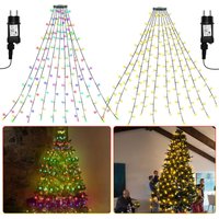 Led Lichterkette Weihnachtsbaum 280 LEDs 2,8m Außen Christbaumbeleuchtung mit Ring led Baummantel 8 Lichtmodi Warmweiß von VINGO