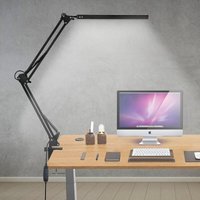 Led Schreibtischlampe Architektenlampe mit Schwenkarm , Augenschutz, geeignet für Büro, Studium und Lesen Tischlampe dimmbar - Schwarz - Vingo von VINGO