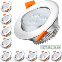 Vingo - swanew 10x led Einbaustrahler Deckenleuchte Einbauleuchte 3W KaltWeiß 245LM 6500K Decken-Spots mit Trafo Vingo - swanew 10x led Einbaustrahler Deckenleuchte Einbauleuchte 3W KaltWeiß 245LM 6500K Decken-Spots mit Trafo von VINGO
