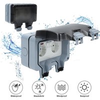 Swanew Außensteckdose 2 Fach IP66 Wandsteckdosen Gartensteckdose Wasserdicht Steckdose Outdoor Steckdose 16A von VINGO