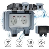 Vingo - swanew Außensteckdose IP66 Wandsteckdosen Gartensteckdose Wasserdicht Steckdose Outdoor Steckdose mit Schalter Aufputz von VINGO