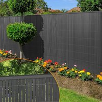 Vingo - swanew Sichtschutzmatte pvc Sichtschutz Garten Sichtschutzzaun Balkon Zaun Windschutz Balkonverkleidung Anthrazit 160x1000cm von VINGO
