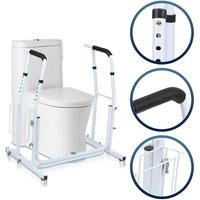Vingo - wc Aufstehhilfe Duschhocker & -sitze Klappgriff inkl. Ablagekorb Mobile rutschfeste Toilettenstütze - Weiß von VINGO