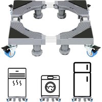 Swanew Waschmaschinen Untergestell Haushaltsgroßgeräte-Zubehör Podest Höhenverstellbar 8 Beine+4 Räder 40-68cm von VINGO