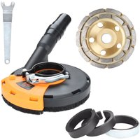 Wolketon - vingo Winkelschleifer Absaughaube mit Bürstenkranz 115/125 mm für Winkelschleifer Professional Diamantschleiftopf mit universal von WOLKETON
