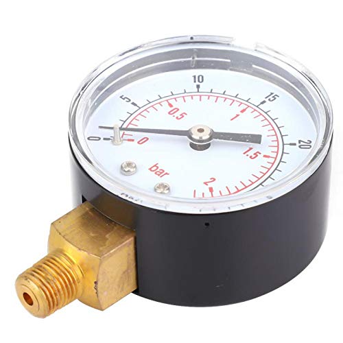 Manometer, Wasser Manometer, Manometer 1/8 BSPT Unten 1/8 BSPT Manometer für Luft Wasser Öl Gas(0-30psi 0-2bar) von VINGVO