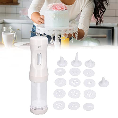 VINGVO Kekspresse, Elektrisches Kekspresspistolen-Set mit 9 Scheiben und 1 Zuckergussspitze, Tragbare Spritz-Kekspresse Zum Backen, Selbstgemachtes Keksherstellungsset (30,2 X 7,1 von VINGVO
