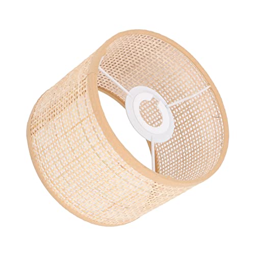 VINGVO Lampenschirme, E27 E14 Lampenschirm Rattan, Klein Lampenschirme für Tisch-Stehlampen für Wohnzimmer, Schlafzimmer, Tischlampe und Stehleuchte (6,3 X 4,7 Zoll) von VINGVO