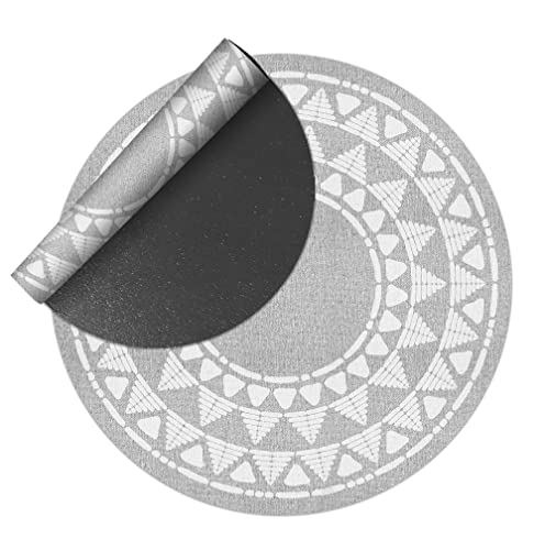 VINILIKO Design | Vinylteppich, rund, glatt, Bedruckt, Khamba, Grau, Durchmesser 150 cm, für drinnen und draußen, rutschfest, wasserdicht, waschbar, Verschiedene Größen, Vinyl-Teppich, Wohnzimmer VINILIKO Design | Vinylteppich, rund, glatt, Bedruckt, Khamba, Grau, Durchmesser 150 cm, für drinnen und draußen, rutschfest, wasserdicht, waschbar, Verschiedene Größen, Vinyl-Teppich, Wohnzimmer von VINILIKO