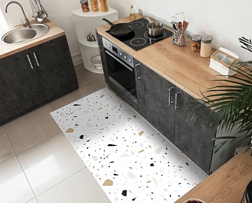 VINILIKO, Vinylteppich, Bedruckt, PVC, rutschfest, für Küche oder Wohnzimmer, waschbar, Terrazzo Achilles, 50 x 100 cm VINILIKO, Vinylteppich, Bedruckt, PVC, rutschfest, für Küche oder Wohnzimmer, waschbar, Terrazzo Achilles, 50 x 100 cm von VINILIKO