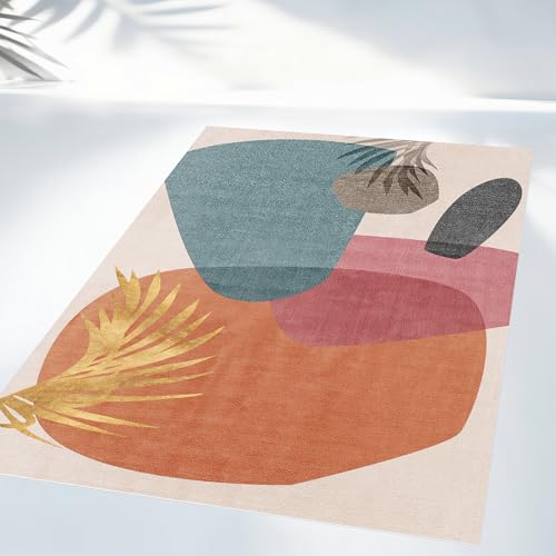 VINILIKO Design | Moderner Vinylteppich, 70 x 100 cm, für drinnen und draußen, rutschfest, wasserdicht, waschbar, abstraktes Design, Verschiedene Größen, Vinyl-Teppich, Wohnzimmer, Terrasse von VINILIKO