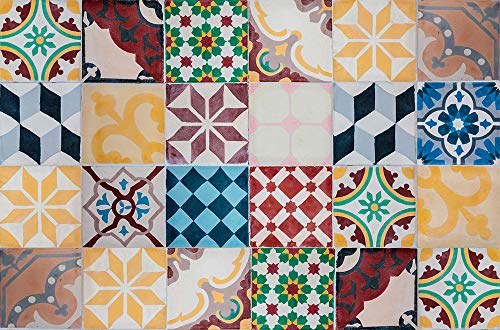 Viniliko Vintage Tiles Vinylteppich, mehrfarbig, 66 x 100 cm von VINILIKO