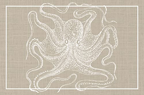 Vinyl-Teppich, Oktopus Sepia von VINILIKO