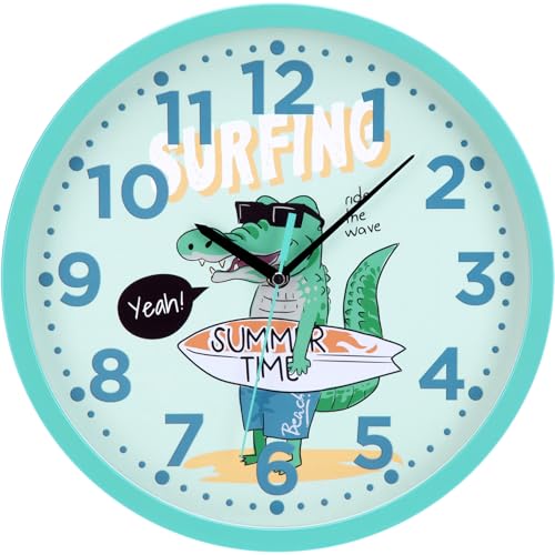 VINILITE Kinder Wanduhr ohne Tickgeräusche Krokodil 30 cm, Kinderzimmer Deko, Schulanfang Geschenk, Uhr Kinderzimmer für Mädchen & Jungen, Einschulung Geschenk Jungen VINILITE Kinder Wanduhr ohne Tickgeräusche Krokodil 30 cm, Kinderzimmer Deko, Schulanfang Geschenk, Uhr Kinderzimmer für Mädchen & Jungen, Einschulung Geschenk Jungen von VINILITE
