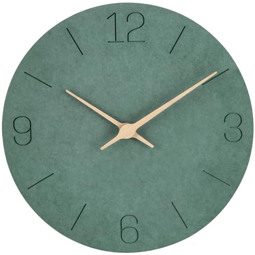 VINILITE Wanduhr aus Holz MDF Wanduhren Modern ohne Tickgeräusche 30cm Quartz Lautlos Wanduhr Batteriebetrieben für Küche, Wohnzimmer, Schlafzimmer, Büro von VINILITE