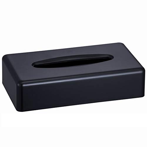 VINN Dunn Tissue Box, Rechteck Gesichts Gewebs Spender Halter Kleenex Flache Serviette Spender für Bad Vanity Countertops (schwarz) von VINN DUNN BESPOKE