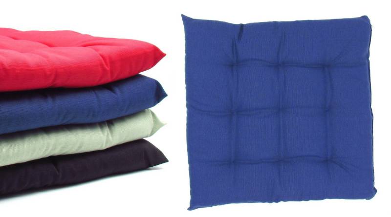 VINNEMEIER GmbH Textil- und Schuhimport Sitzauflage Stuhlauflagen mit 9-Punktesteppung 40x40x5 cm, (2 St., 2er, 4er oder 6er Set), mit Befestigungsbänder für Innen und Außen von VINNEMEIER GmbH Textil- und Schuhimport