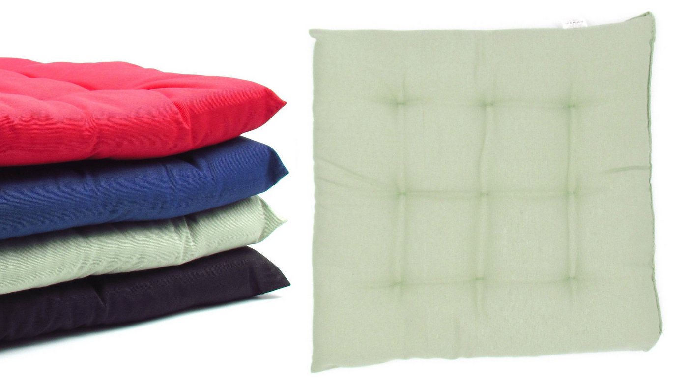 VINNEMEIER GmbH Textil- und Schuhimport Sitzauflage Stuhlauflagen mit 9-Punktesteppung 40x40x5 cm, (2 St., 2er, 4er oder 6er Set), mit Befestigungsbänder für Innen und Außen von VINNEMEIER GmbH Textil- und Schuhimport