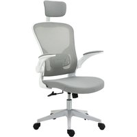 Vinsetto - Bürostuhl ergonomischer Shreibtischstuhl mit Wippfunktion hoher Rückenlehne Lendenwirbelstütze Kopfstütze hochklappbarem Arm Home-Office von VINSETTO