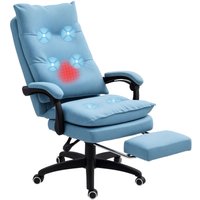 Vinsetto - Bürostuhl mit Massagefunktion, Ergonomisch Schreibtischstuhl mit Liege- & Drehfunktion, Höhenverstellbar Computerstuhl mit Fußstütze, von VINSETTO