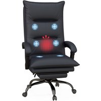 Vinsetto - Bürostuhl mit Massagefunktion Ergonomischer Schreibtischstuhl mit Lendenheizung, Liegefunktion, Fußstütze Höhenverstellbar 360° Drehbar von VINSETTO