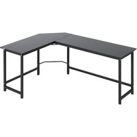 Computertisch Schreibtisch Eckschreibtisch höhenverstellbar Metall Schwarz 168 x 120 x 75 cm - Schwarz - Vinsetto von VINSETTO