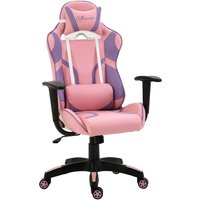 Vinsetto - Ergonomischer Gaming Stuhl Bürostuhl Drehstuhl Verstellbares Massage Lendenkissen Höhenverstellbar Rosa&Violett 69x56x125,5 cm Vinsetto - Ergonomischer Gaming Stuhl Bürostuhl Drehstuhl Verstellbares Massage Lendenkissen Höhenverstellbar Rosa&Violett 69x56x125,5 cm von VINSETTO
