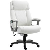 Vinsetto - Massage-Bürostuhl 6-Punkt-Massage-Drehstuhl ergonomischer Stuhl Einstellbare aus Kunstleder mit gewölbter Kopfstütze und Armlehne Weiß 70 von VINSETTO
