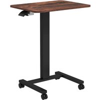 Vinsetto - Stehpult Stehtisch, Laptoptisch, höhenverstellbar, 4 Rollen, 65 cm x 48 cm x 108 cm, Braun + Schwarz - Rustikal-Braun von VINSETTO