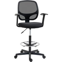 Vinsetto - Arbeitsstuhl Mesh Bürostuhl Ergonomischer Schreibtischstuhl Zeichenstuhl mit verstellbarem Fußring Höhenverstellbare Drehstuhl mit Rollen von VINSETTO