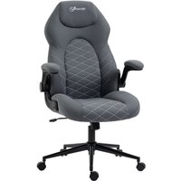 Vinsetto - Bürostuhl, Ergonomischer Schreibtischstuhl, Computerstuhl mit Wippfunktion, Verstellbaren Armlehnen, Drehstuhl mit Weichem Kissen, von VINSETTO