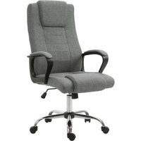 Vinsetto - Bürostuhl Computerstuhl mit Wippenfunktion Kopfstütze ergonomischer Schreibtischstuhl drehbar höhenverstellbar Leinen-Touch Grau 62 x 76 x von VINSETTO